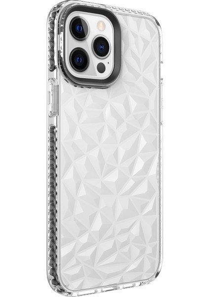 Apple Iphone 13 Pro Max Kılıf Prizma Desenli Kabartmalı Renkli Buzz Kapak