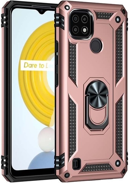 Realme C21 Kılıf Yüzüklü Manyetik Ultra Korumalı Vega Kapak