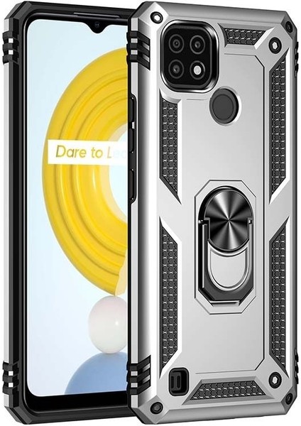 Realme C21 Kılıf Yüzüklü Manyetik Ultra Korumalı Vega Kapak