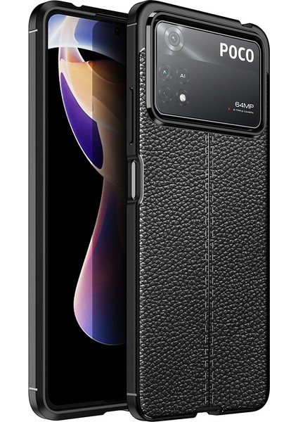 Xiaomi Poco X4 Pro 5g Kılıf Deri Desenli Lux Niss Silikon