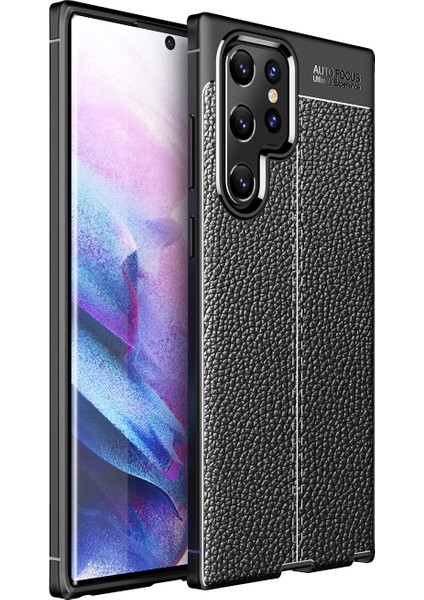 Samsung Galaxy S22 Ultra Kılıf Deri Desenli Lux Niss Silikon