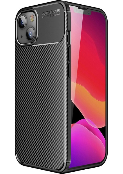 Apple Iphone 13 Kılıf Karbon Desenli Lux Negro Silikon