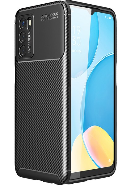 Oppo A16 Kılıf Karbon Desenli Lux Negro Silikon