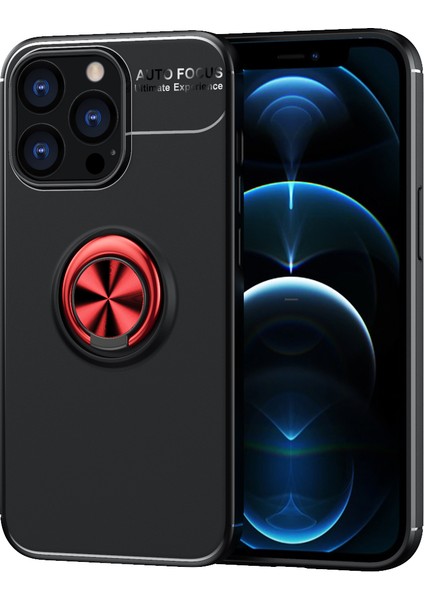 Apple Iphone 13 Pro Kılıf Yüzüklü Manyetik Ravel Silikon