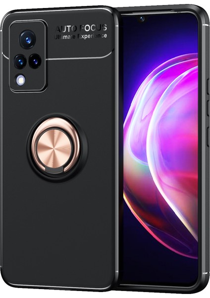 Vivo V21 Kılıf Yüzüklü Manyetik Ravel Silikon