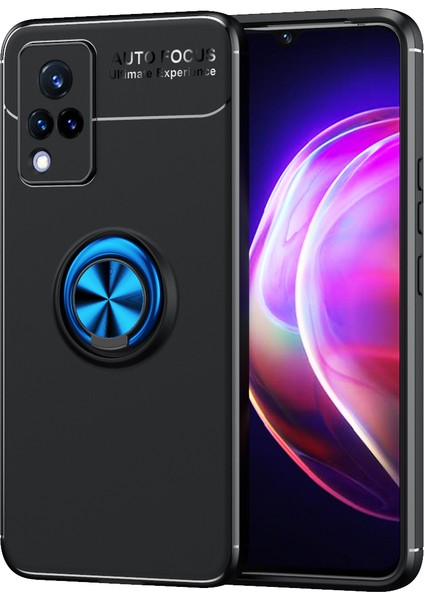 Vivo V21 Kılıf Yüzüklü Manyetik Ravel Silikon