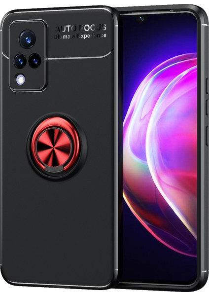 Vivo V21 Kılıf Yüzüklü Manyetik Ravel Silikon