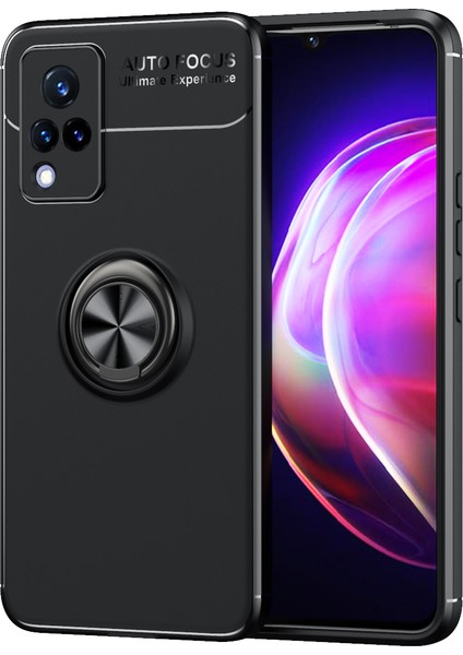 Vivo V21 Kılıf Yüzüklü Manyetik Ravel Silikon