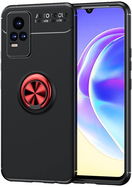 Vivo V21 E Kılıf Yüzüklü Manyetik Ravel Silikon