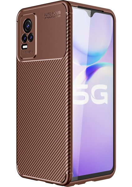 Vivo V21 E Kılıf Karbon Desenli Lux Negro Silikon
