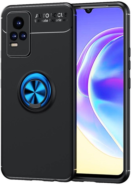 Vivo V21 E Kılıf Yüzüklü Manyetik Ravel Silikon