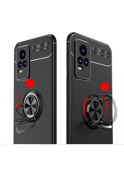 Vivo V21 E Kılıf Yüzüklü Manyetik Ravel Silikon