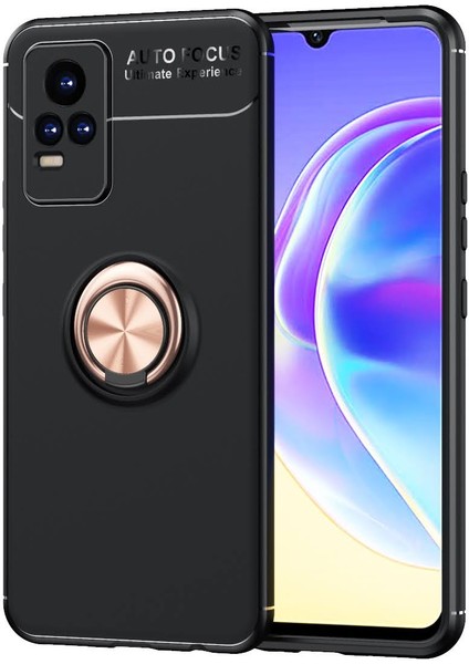 Vivo V21 E Kılıf Yüzüklü Manyetik Ravel Silikon