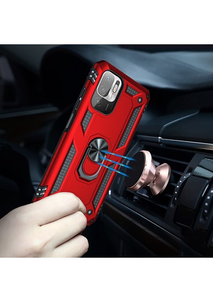 Xiaomi Redmi Poco M3 Pro Kılıf Ultra Korumalı Yüzüklü Manyetik Vega Kapak