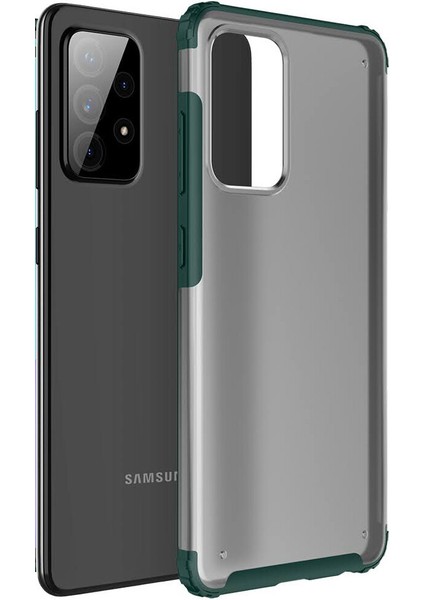 Samsung Galaxy A72 Kılıf Silikon Kenarlı Arkası Buzlu Sert Volks Kapak