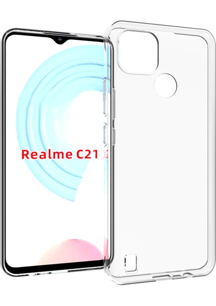 Realme C21 Kılıf Ultra Ince Şeffaf Silikon
