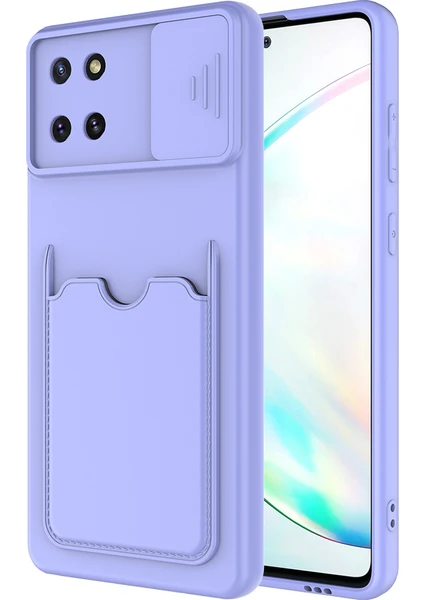 Kny Samsung Galaxy A81 Note 10 Lite Kılıf Kamera Korumalı Sürgülü Kartlıklı Kartix Silikon