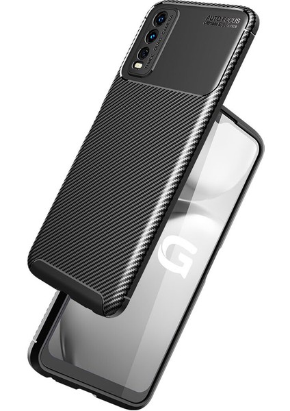 Vivo Y20 Kılıf Karbon Desenli Lux Negro Silikon fırsatları