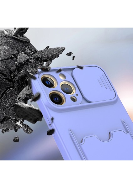 Apple Iphone 8 Kılıf Kartlıklı Kamera Korumalı Sürgülü Kartix Silikon