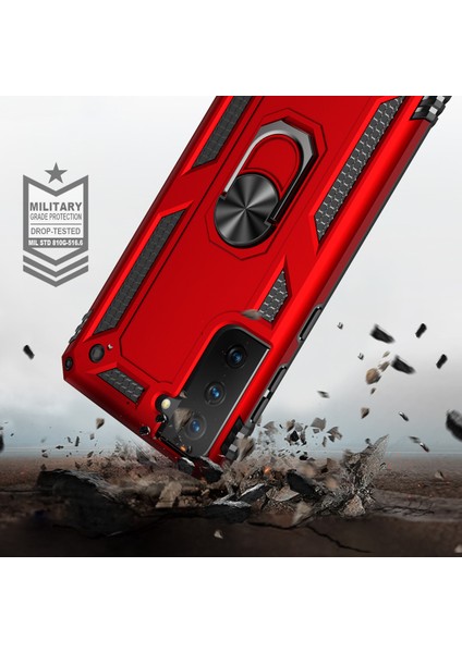 Samsung Galaxy S21 Fe Kılıf Ultra Korumalı Yüzüklü Manyetik Vega Kapak