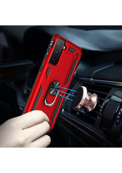 Samsung Galaxy S21 Fe Kılıf Ultra Korumalı Yüzüklü Manyetik Vega Kapak