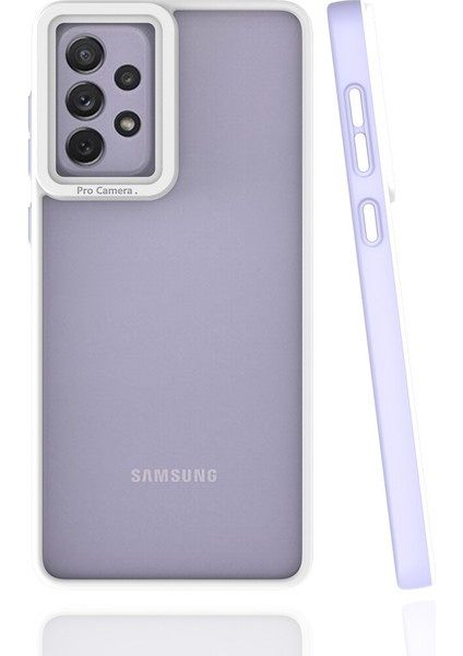Samsung Galaxy A73 Kılıf Renkli Silikon Kenarlı Kamera Korumalı Şeffaf Mima Kapak