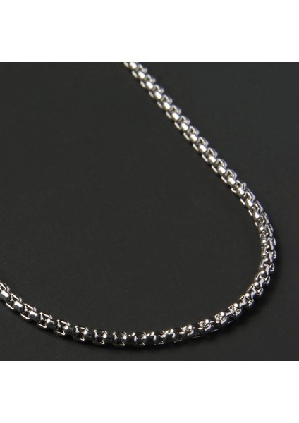 2mm Paslanmaz Çelik Kolye - Gümüş (Yurt Dışından)