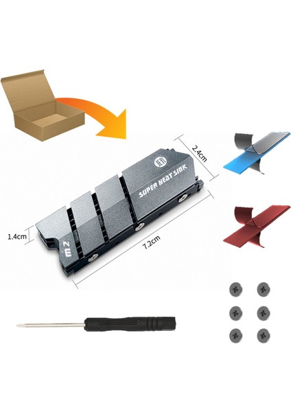 FinsCold M.2 NVMe M.2 SATA SSD Alüminyum Soğutucu