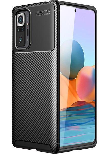 Xiaomi Redmi Note 10 Pro Kılıf Karbon Desenli Lux Negro Silikon