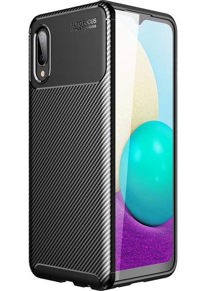 Samsung Galaxy A02S Kılıf Karbon Desenli Lux Negro Silikon