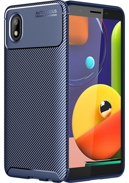 Samsung Galaxy A01 Core Kılıf Karbon Desenli Lux Negro Silikon