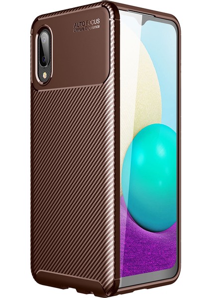 Samsung Galaxy A02S Kılıf Karbon Desenli Lux Negro Silikon