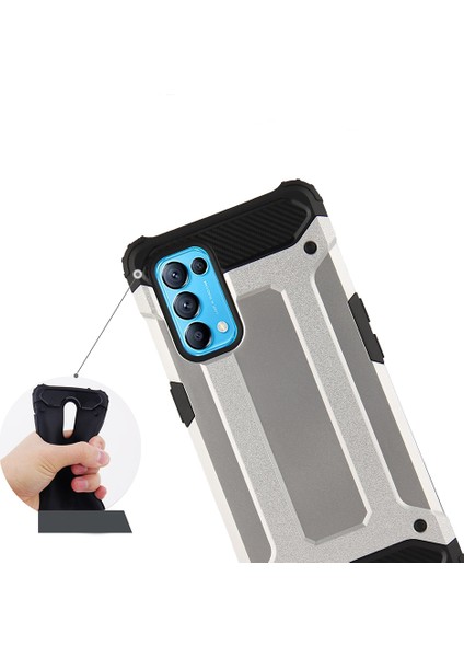 Oppo Reno 5 Kılıf Çift Katmanlı Armour Case
