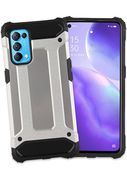 Oppo Reno 5 Kılıf Çift Katmanlı Armour Case