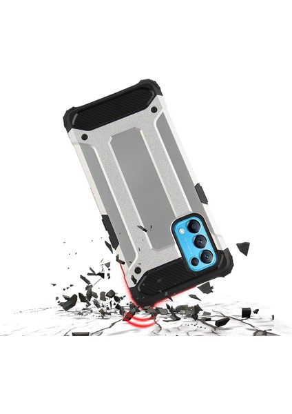 Oppo Reno 5 Kılıf Çift Katmanlı Armour Case