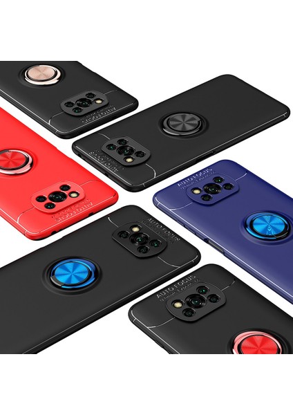Xiaomi Pocophone X3 Nfc Kılıf Yüzüklü Manyetik Ravel Silikon