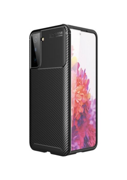Samsung Galaxy S21 Kılıf Karbon Desenli Lux Negro Silikon