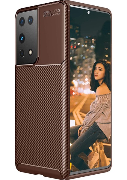 Samsung Galaxy S21 Ultra Kılıf Karbon Desenli Lux Negro Silikon