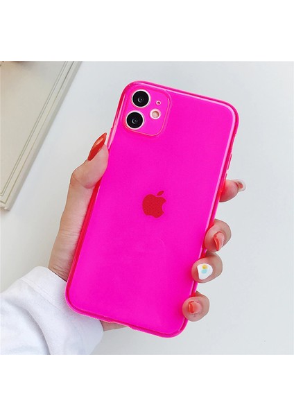 Apple Iphone 11 Kılıf Renkli Fosforlu Mun Silikon