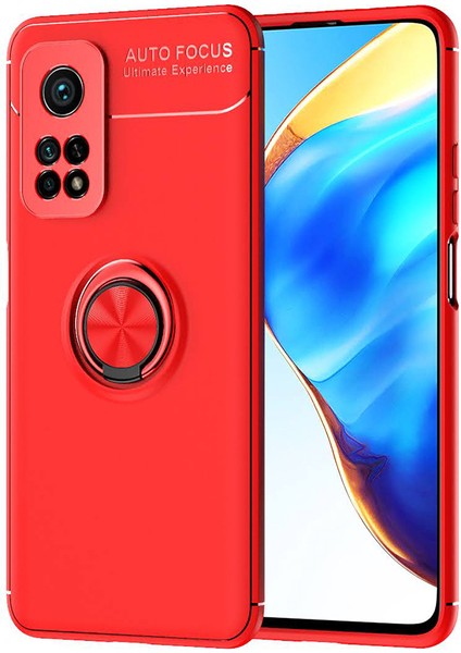 Xiaomi Mi 10T Pro Kılıf Yüzüklü Manyetik Ravel Silikon