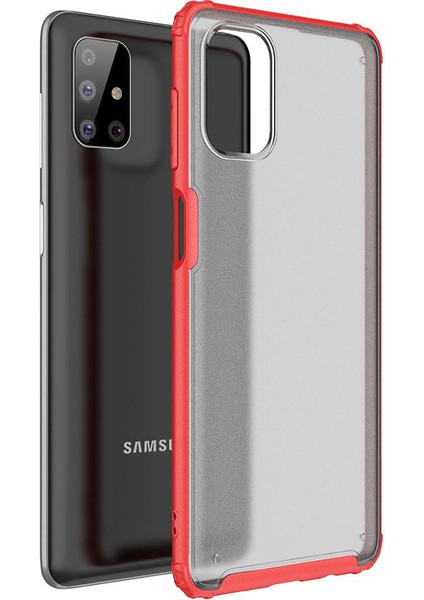 Samsung Galaxy M51 Kılıf Silikon Kenarlı Buzlu Sert Volks Kapak