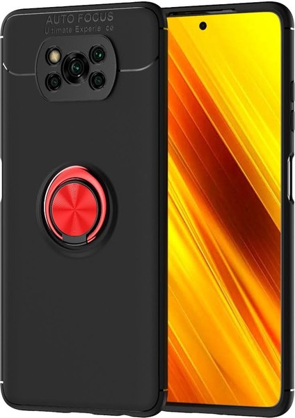 Xiaomi Pocophone X3 Nfc Kılıf Yüzüklü Manyetik Ravel Silikon