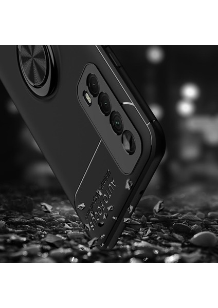 Huawei P Smart 2021 Kılıf Yüzüklü Manyetik Ravel Silikon