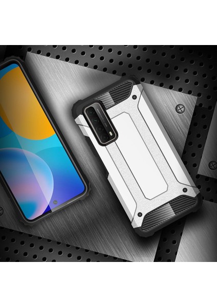 Huawei P Smart 2021 Kılıf Çift Katmanlı Armour Case