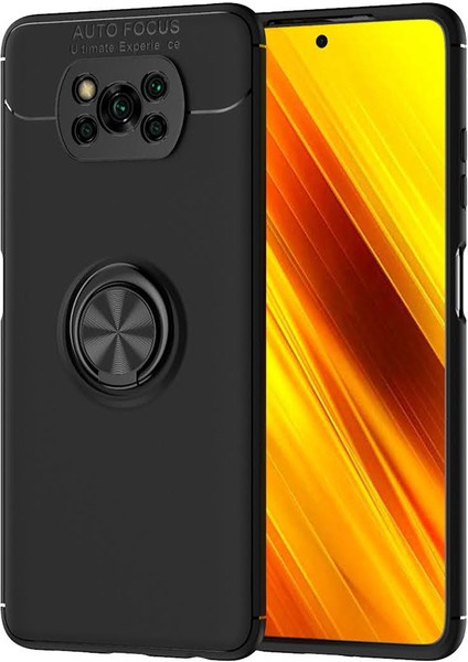 Kny Xiaomi Pocophone X3 Nfc Kılıf Yüzüklü Manyetik Ravel Silikon