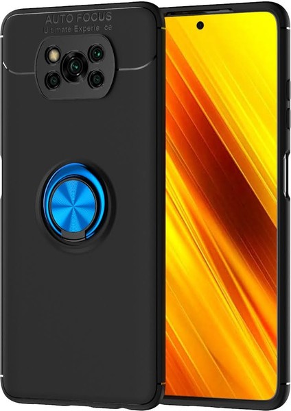 Xiaomi Pocophone X3 Nfc Kılıf Yüzüklü Manyetik Ravel Silikon