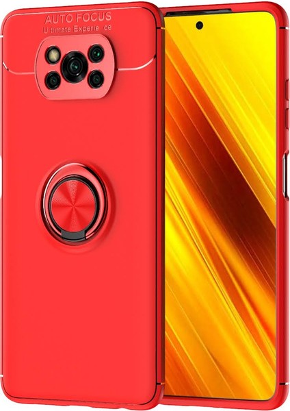 Xiaomi Pocophone X3 Nfc Kılıf Yüzüklü Manyetik Ravel Silikon