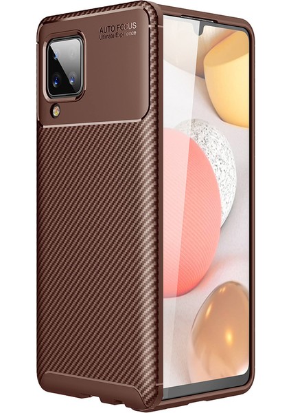 Samsung Galaxy A12 Kılıf Karbon Desenli Lux Negro Silikon