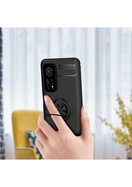 Xiaomi Mi 10T Pro Kılıf Yüzüklü Manyetik Ravel Silikon