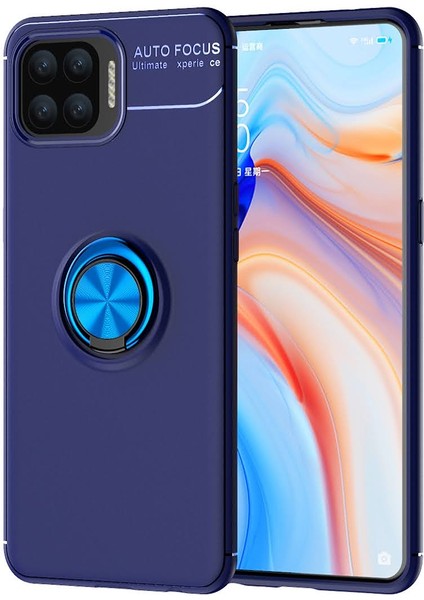Oppo Reno A73 Kılıf Yüzüklü Manyetik Ravel Silikon